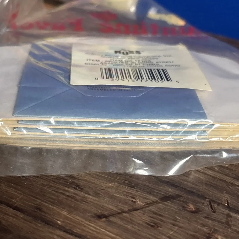 Rare Vintage Russ Birthday Party Favor Mini Bags Attached Cards Sealed 12